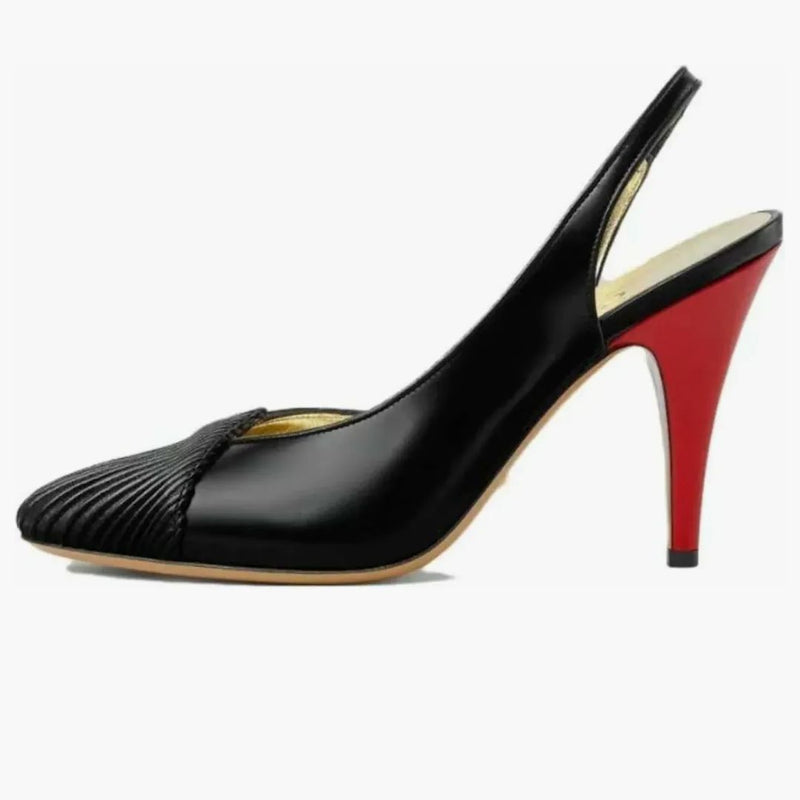 Gucci Slingback Skórzowe pompki czarne (damskie)