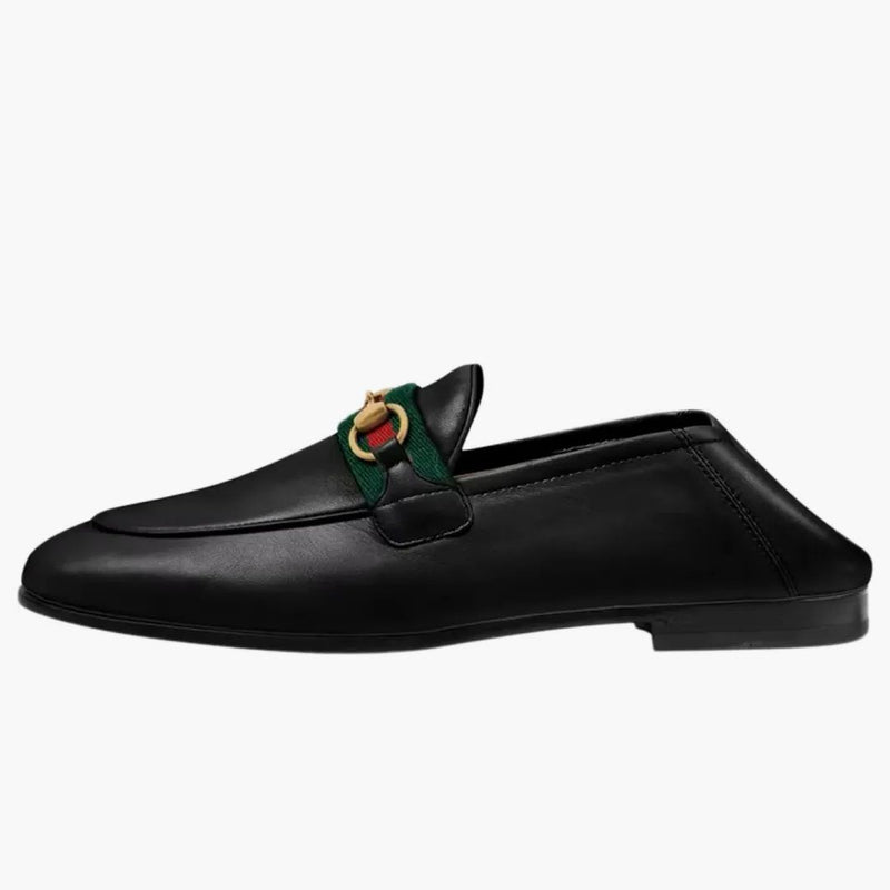 Gucci Slip on Loafer s webovou černou kůží