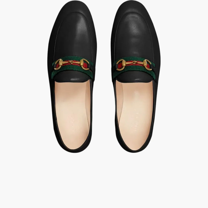 Gucci Slip on Loafer s webovou černou kůží