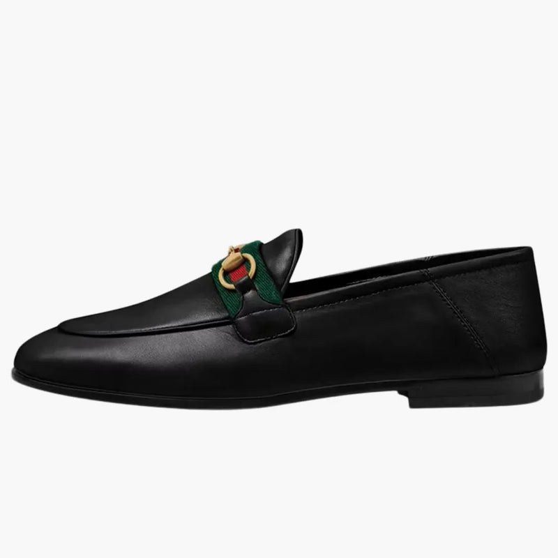 Gucci Slip on Loafer s webovou černou kůží