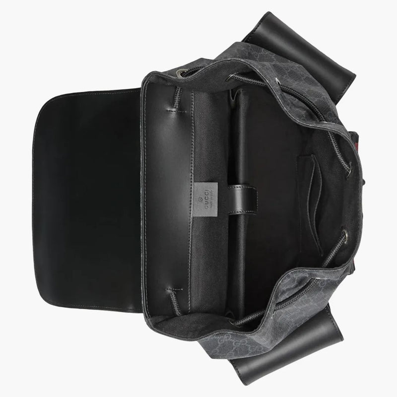 Gucci Soft Backpack GG Supreme Blue/Red Web Black/Grey