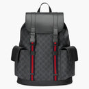 Gucci Soft Backpack Gg Supreme Blue/red Web Black/grey