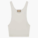 Gucci Soft Cotton Jersey Tank Top White