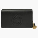 Bolsa de billetera de la cadena de Gucci Soho Negro