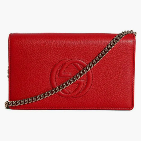 Gucci Soho Disco Wallet On Chain Red