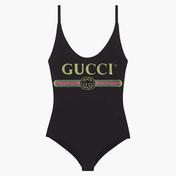 Logo gucci logo Gucci jednoczęściowy strój kąpielowy czarny