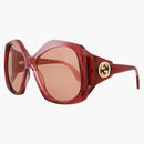 Gucci Square frame injection sunglasses Burgundy/Orange (GG0875S-30010259-003-60488)