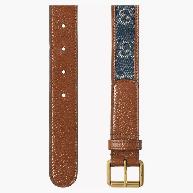 Gucci Square Buckle Belt Blue/Brown