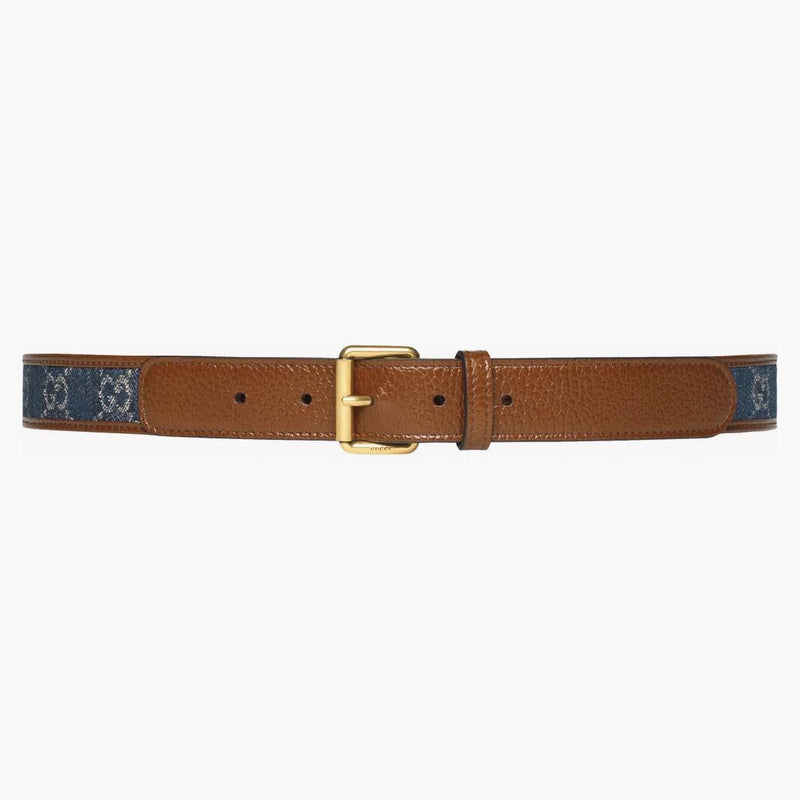Gucci Square Buckle Belt Blue/Brown