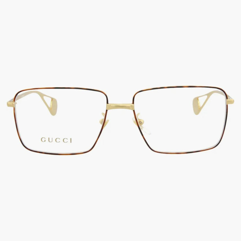 Gucci Square Eyeglasses Gold/Gold/Transparent (GG0439o-30006461-006)