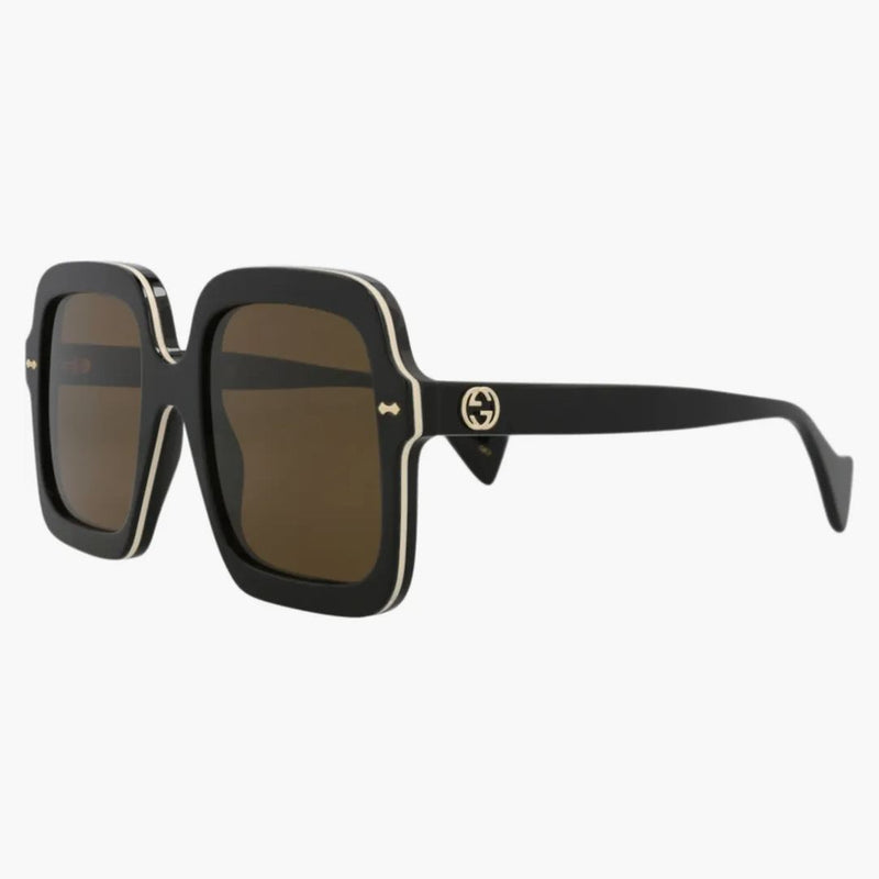 Gucci Square Frame Acetate Solglasögon Black/Black/Brown (GG1241S-30013511-001)
