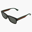 Gucci Square Frame Acetate Solglasögon Black/Multicolor/Silver (GG0340SA-30002871-001)