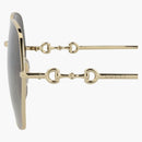 Gucci Square Frame Metal Sunglasses Gold/Gold/Brown (GG1335S-30013931-002)