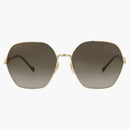 Gucci Square Frame Metal Sunglasses Gold/Gold/Brown (GG1335S-30013931-002)
