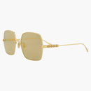 Gucci Square frame Metal Sunglasses Gold/Gold (GG1434S-30014434-004)