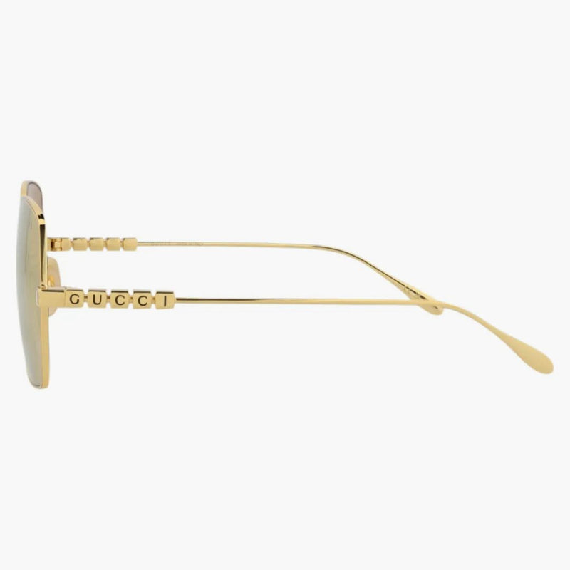 Gucci cuadro cuadrado Gafas de sol de metal oro/oro (GG1434S-30014434-004)