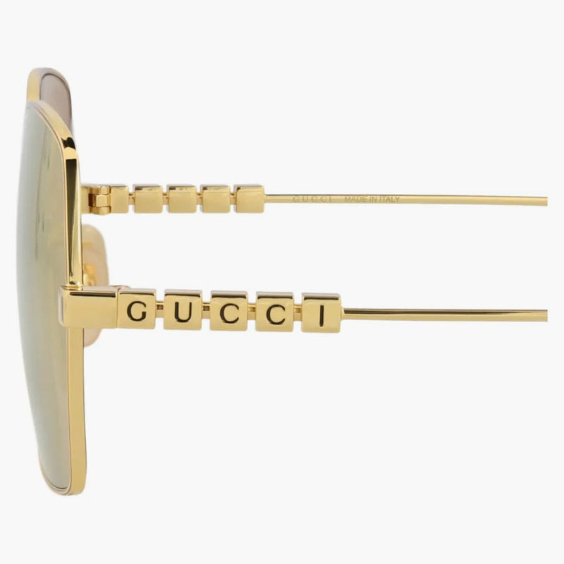 Gucci cuadro cuadrado Gafas de sol de metal oro/oro (GG1434S-30014434-004)