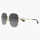 Gucci Square frame Metal Sunglasses Gold/Gold/Gray (GG1089SA-30012967-001)