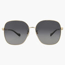 Gucci Square frame Metal Sunglasses Gold/Gold/Gray (GG1089SA-30012967-001)