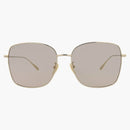Gucci Square Frame Metal Solglasögon Guld/guld/rosa (GG1030SK-30011827-005)