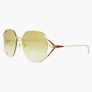 Gucci Square Frame Metal Sunglasses Gold/Gold/Yellow (GG0651S-30008606-005)