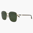 Gucci Squareframe Metal Sunglasses Gold/Havana/Green (GG1350S-30013913-003)