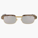 Occhiali da sole acetato riciclati di Gucci Square acetato marrone/marrone/argento (GG1480S-30014510-002)