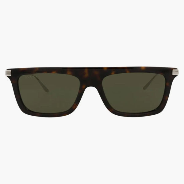 Gucci Square Square Acetato Acetato Occhiali da sole Havana/Silver/Green (GG1437S-30014438-002)