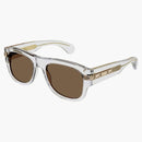 Gucci Square Frame Sunglasses Shiny Crystal/brown (gg1517s-004-fr)