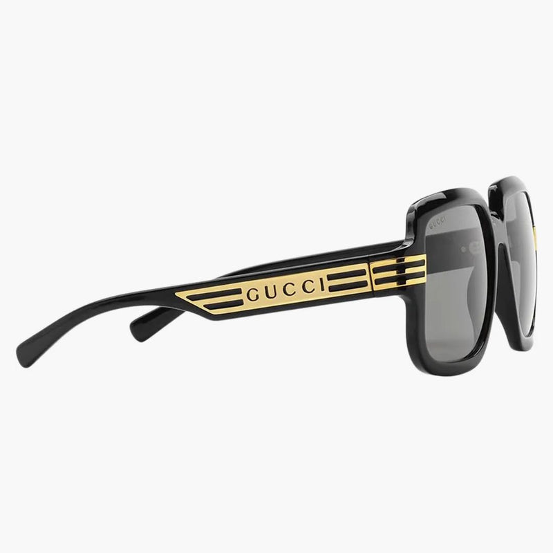 Occhiali da sole Gucci Square Frame True Black/Gold/Brown (663772 J1691 1012)