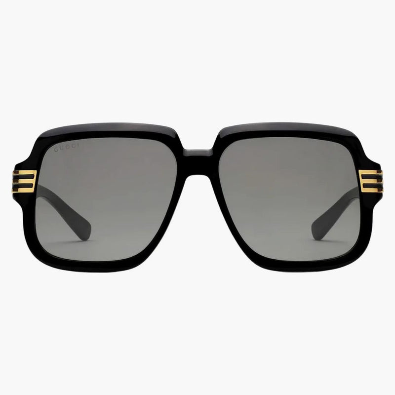 Occhiali da sole Gucci Square Frame True Black/Gold/Brown (663772 J1691 1012)