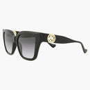 Gucci Square Rectangle Sunglasses Black/Black/Gray (GG1023S-30011717-001)