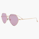 Gucci Square Rectangle Sunglasses Gold/Gold/Pink (GG1182S-30013461-004)