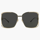 Gucci Square Rectangle Solglasögon Gold/Gray (GG1020S-30011745-002)