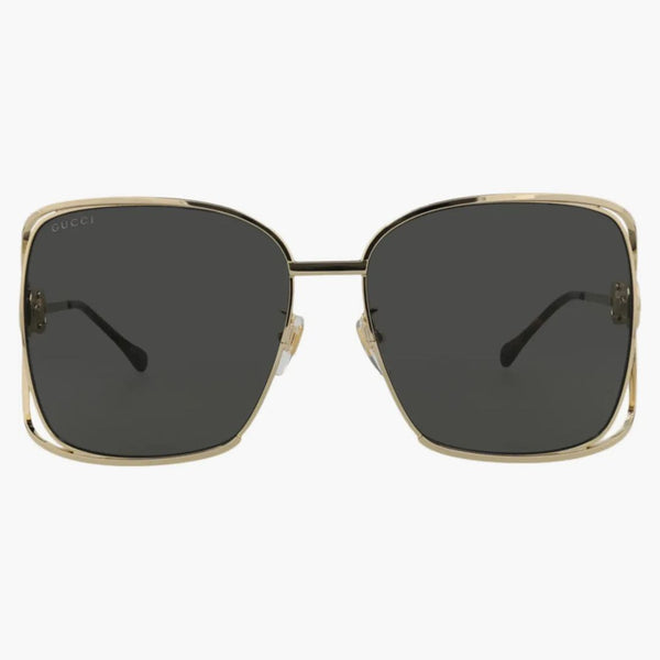 Gucci Square Rectangle Sunglasses Gold/Gray (GG1020S-30011745-002)