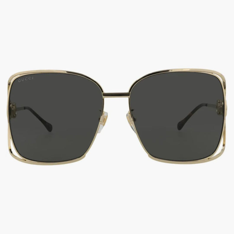 Gucci Square Rectangle Sunglasses Gold/Gray (GG1020S-30011745-002)