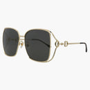 Gucci Square Rectangle Solglasögon Gold/Gray (GG1020S-30011745-002)