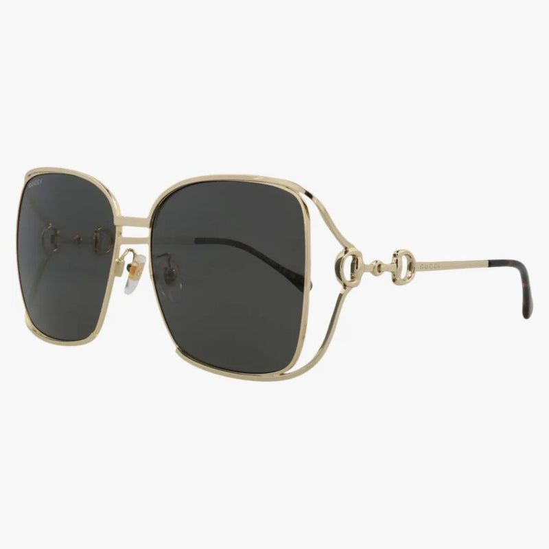 Gucci Square Rectangle Sunglasses Gold/Gray (GG1020S-30011745-002)