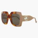 Gucci Square Rectangle Sunglasses Havana/Ivory/Brown (GG1022S-30011773-003)