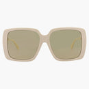 Gucci Square Rectangle Sunglasses Ivory/Brown (GG0567SAN-30013230-006)