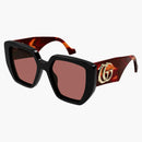 Gucci Square Solglasögon Black/Brown (GG0956S-009-FRI)