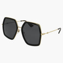 Gucci Square Sunglasses Black/Gold/Havana (GG0106S 001)