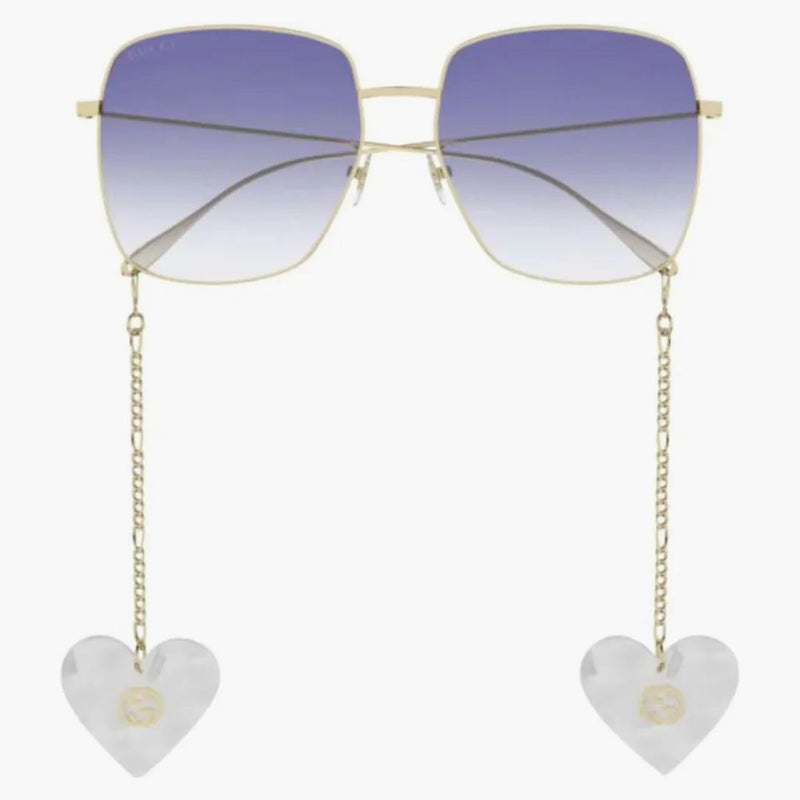 Gucci Square Sunglasses Gold/Blue (GG1031S-004-59)