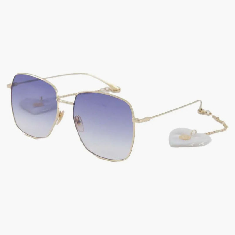 Gucci Square Sunglasses Gold/Blue (GG1031S-004-59)