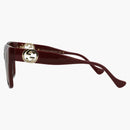 Gucci Square Solglasögon Havana/Bourgogne/Brown (GG1023S-30011717-003)