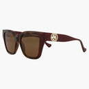 Gucci Square Solglasögon Havana/Bourgogne/Brown (GG1023S-30011717-003)