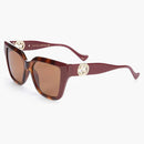 Gucci Square Two Tone Solglasögon Glänsande guld/grönt (GG1023S-003)