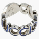 Gucci Sterling Silver Interlocking G Ring Silver/Blue