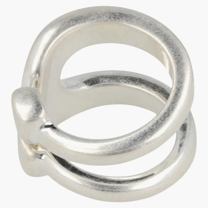 Gucci Sterling Silver Stirrup zabalený koňský prsten stříbro