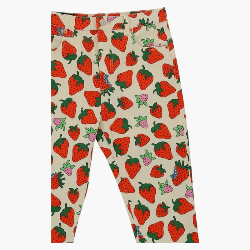 Gucci Strawberry Cotton Skinny Pant Ivory/Yellow